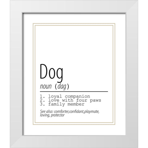 Dog Noun White Modern Wood Framed Art Print with Double Matting by Allen, Kimberly