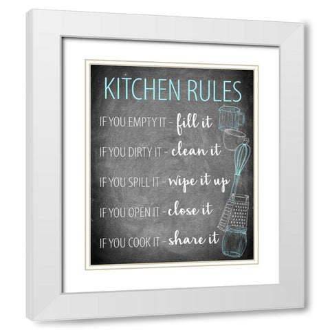 Kitchen Rules White Modern Wood Framed Art Print with Double Matting by Allen, Kimberly