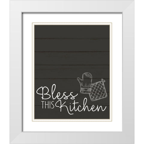 Bless this Kitchen White Modern Wood Framed Art Print with Double Matting by Allen, Kimberly