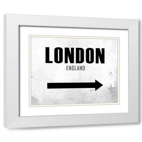 London Arrow White Modern Wood Framed Art Print with Double Matting by Allen, Kimberly