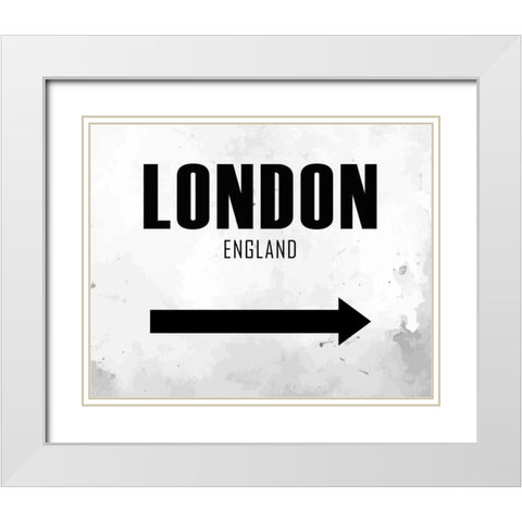 London Arrow White Modern Wood Framed Art Print with Double Matting by Allen, Kimberly