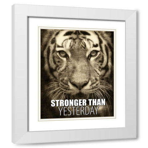Stronger than Yesterday White Modern Wood Framed Art Print with Double Matting by Allen, Kimberly