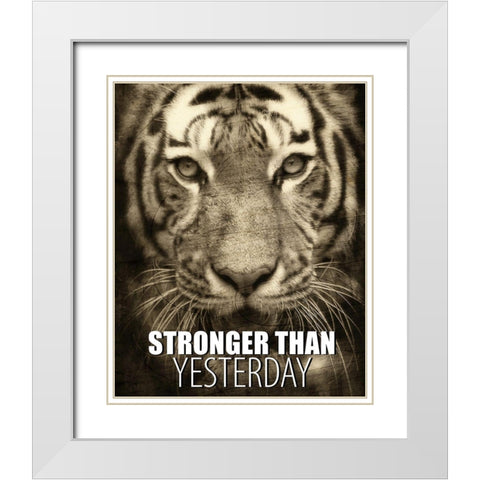 Stronger than Yesterday White Modern Wood Framed Art Print with Double Matting by Allen, Kimberly