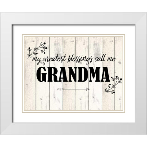 Call Me Grandma White Modern Wood Framed Art Print with Double Matting by Allen, Kimberly