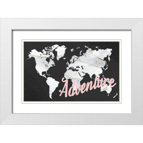Adventure Marble White Modern Wood Framed Art Print with Double Matting by Allen, Kimberly