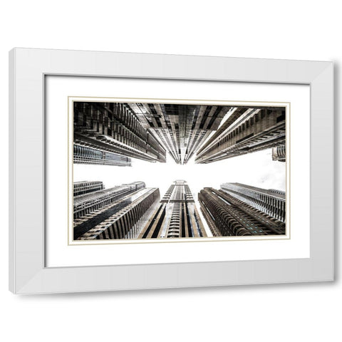 Skyscraper White Modern Wood Framed Art Print with Double Matting by Allen, Kimberly