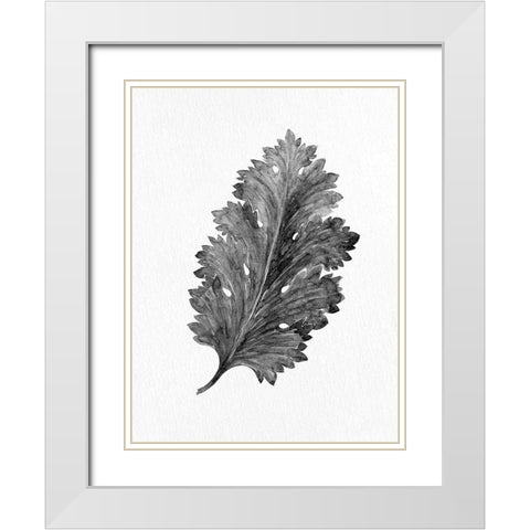Acanthus Leaf 2 White Modern Wood Framed Art Print with Double Matting by Allen, Kimberly