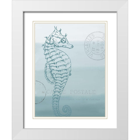 Seaside Card 3 V2 White Modern Wood Framed Art Print with Double Matting by Allen, Kimberly