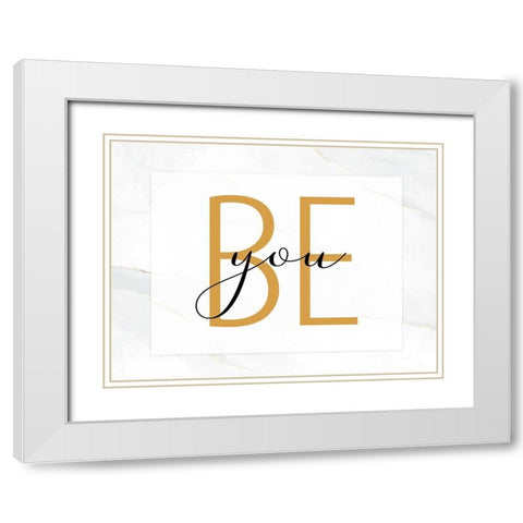 Be 1 White Modern Wood Framed Art Print with Double Matting by Allen, Kimberly