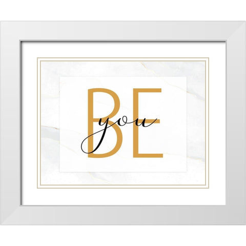 Be 1 White Modern Wood Framed Art Print with Double Matting by Allen, Kimberly