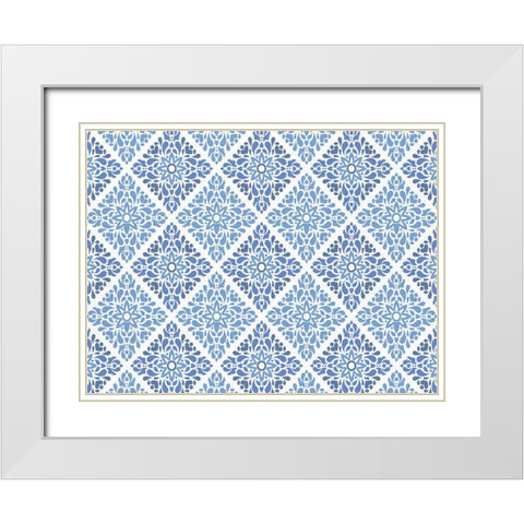 Lemon Tile 13 White Modern Wood Framed Art Print with Double Matting by Allen, Kimberly