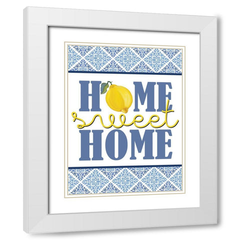Lemon Tile 14 White Modern Wood Framed Art Print with Double Matting by Allen, Kimberly