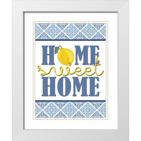 Lemon Tile 14 White Modern Wood Framed Art Print with Double Matting by Allen, Kimberly