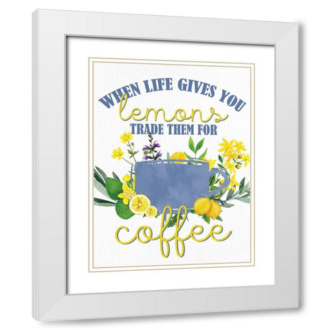 Lemon Tile 10 White Modern Wood Framed Art Print with Double Matting by Allen, Kimberly