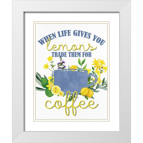 Lemon Tile 10 White Modern Wood Framed Art Print with Double Matting by Allen, Kimberly