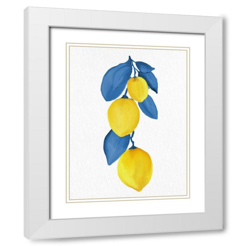 Lemon Vine 1 White Modern Wood Framed Art Print with Double Matting by Allen, Kimberly