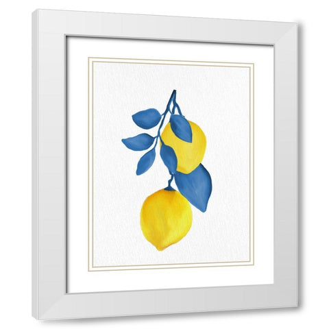 Lemon Vine 2 White Modern Wood Framed Art Print with Double Matting by Allen, Kimberly