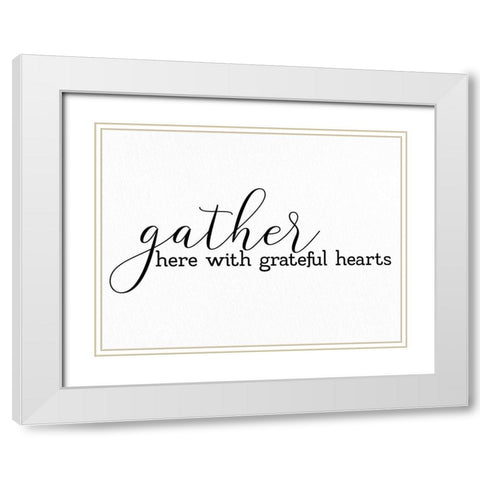 Gather Here White Modern Wood Framed Art Print with Double Matting by Allen, Kimberly