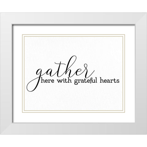 Gather Here White Modern Wood Framed Art Print with Double Matting by Allen, Kimberly