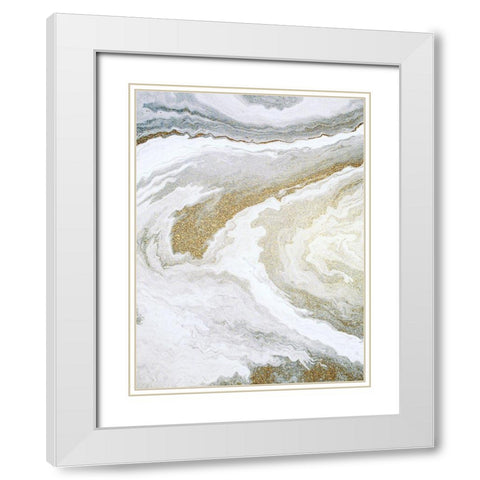 Clouds of Gold 1 White Modern Wood Framed Art Print with Double Matting by Allen, Kimberly
