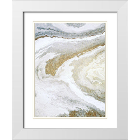 Clouds of Gold 1 White Modern Wood Framed Art Print with Double Matting by Allen, Kimberly