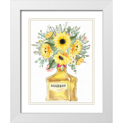 Bourbon Floral White Modern Wood Framed Art Print with Double Matting by Allen, Kimberly