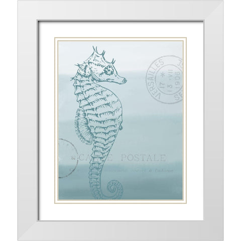Seaside Card 3 v2 White Modern Wood Framed Art Print with Double Matting by Allen, Kimberly