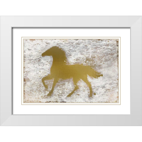 Golden Horse White Modern Wood Framed Art Print with Double Matting by Allen, Kimberly