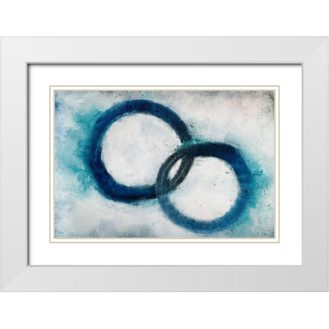 Navy Rings White Modern Wood Framed Art Print with Double Matting by Allen, Kimberly