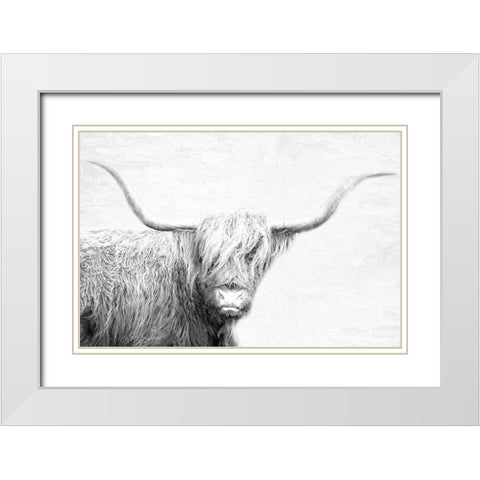 Highland White Modern Wood Framed Art Print with Double Matting by Allen, Kimberly