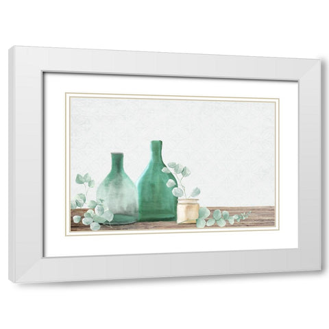 Eucalyptus Glass White Modern Wood Framed Art Print with Double Matting by Allen, Kimberly