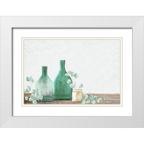 Eucalyptus Glass White Modern Wood Framed Art Print with Double Matting by Allen, Kimberly