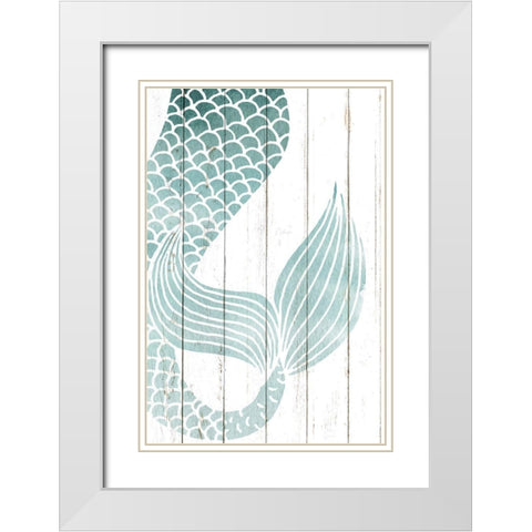 Mermaid Tail 1 White Modern Wood Framed Art Print with Double Matting by Allen, Kimberly