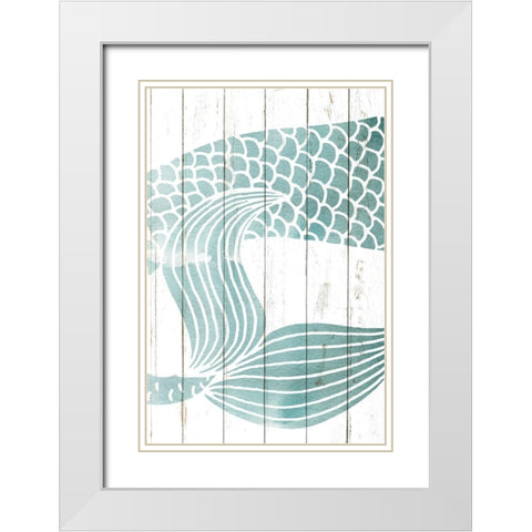 Mermaid Tail 2 White Modern Wood Framed Art Print with Double Matting by Allen, Kimberly