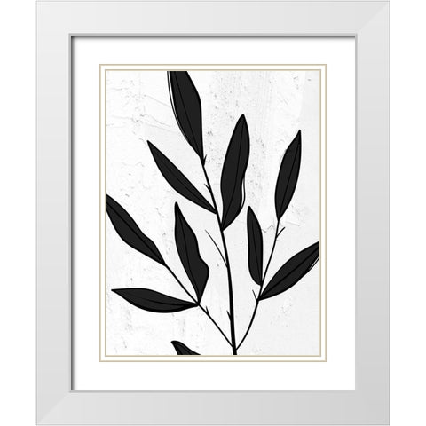 Plaster Leaves 1 White Modern Wood Framed Art Print with Double Matting by Allen, Kimberly