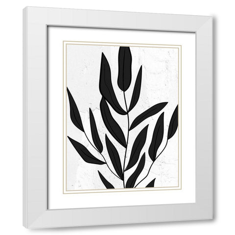 Plaster Leaves 2 White Modern Wood Framed Art Print with Double Matting by Allen, Kimberly