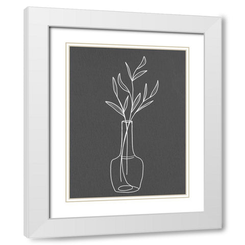 Modern Vase 2 White Modern Wood Framed Art Print with Double Matting by Allen, Kimberly