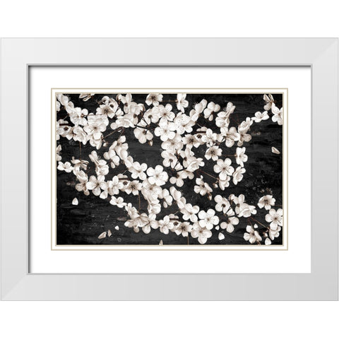 Magnolia Branches White Modern Wood Framed Art Print with Double Matting by Allen, Kimberly