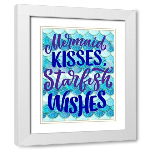 Mermaid Kisses White Modern Wood Framed Art Print with Double Matting by Allen, Kimberly