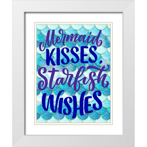 Mermaid Kisses White Modern Wood Framed Art Print with Double Matting by Allen, Kimberly