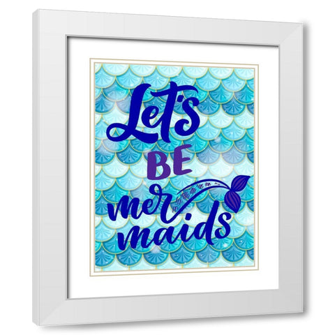 Mermaids White Modern Wood Framed Art Print with Double Matting by Allen, Kimberly