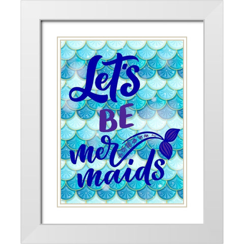Mermaids White Modern Wood Framed Art Print with Double Matting by Allen, Kimberly