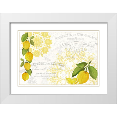 Mandala Lemon White Modern Wood Framed Art Print with Double Matting by Allen, Kimberly