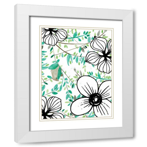 Greenery White Modern Wood Framed Art Print with Double Matting by Allen, Kimberly