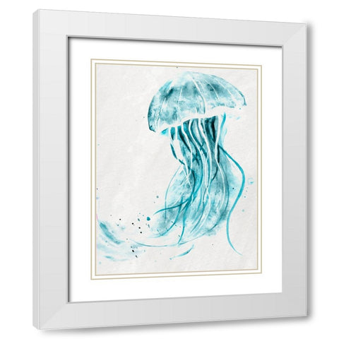 Jelly Jelly Teal 2 White Modern Wood Framed Art Print with Double Matting by Allen, Kimberly