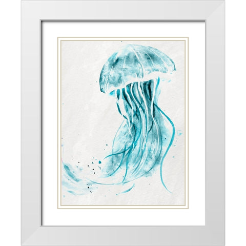 Jelly Jelly Teal 2 White Modern Wood Framed Art Print with Double Matting by Allen, Kimberly
