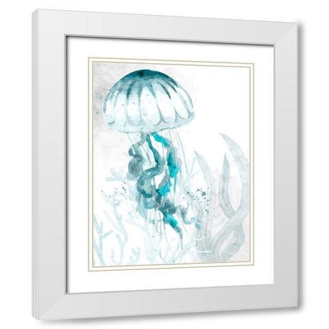 Jelly Swim 1 White Modern Wood Framed Art Print with Double Matting by Allen, Kimberly
