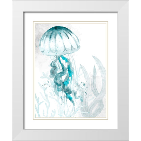 Jelly Swim 1 White Modern Wood Framed Art Print with Double Matting by Allen, Kimberly