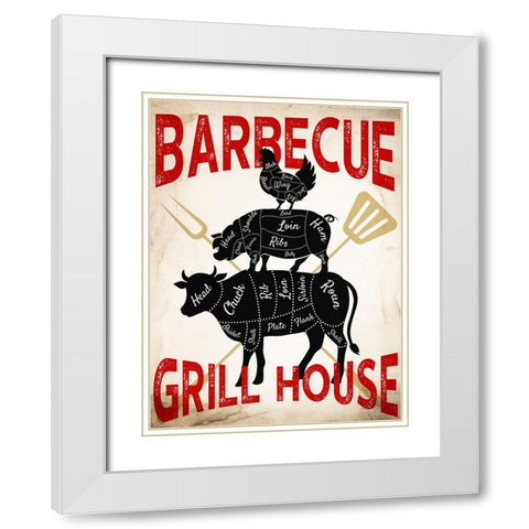 Grill House White Modern Wood Framed Art Print with Double Matting by Allen, Kimberly