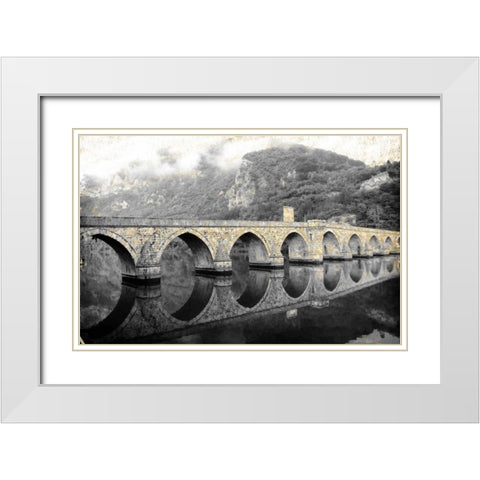 Across the Bridge White Modern Wood Framed Art Print with Double Matting by Allen, Kimberly